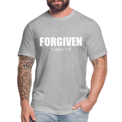 Forgiven 1 John 1:9 Unisex Jersey T-Shirt by Bella + Canvas - heather gray