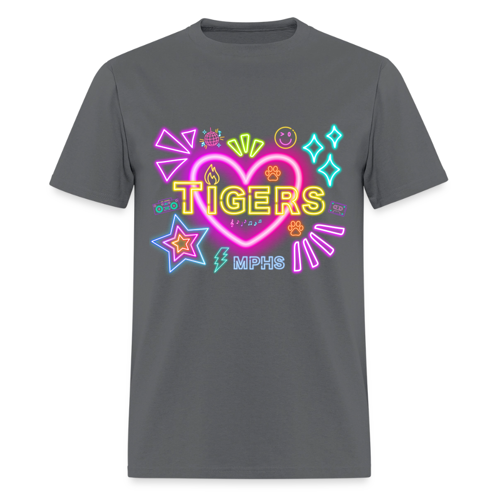 NEON Tigers MPHS T-Shirt | GILDAN 5000 - charcoal