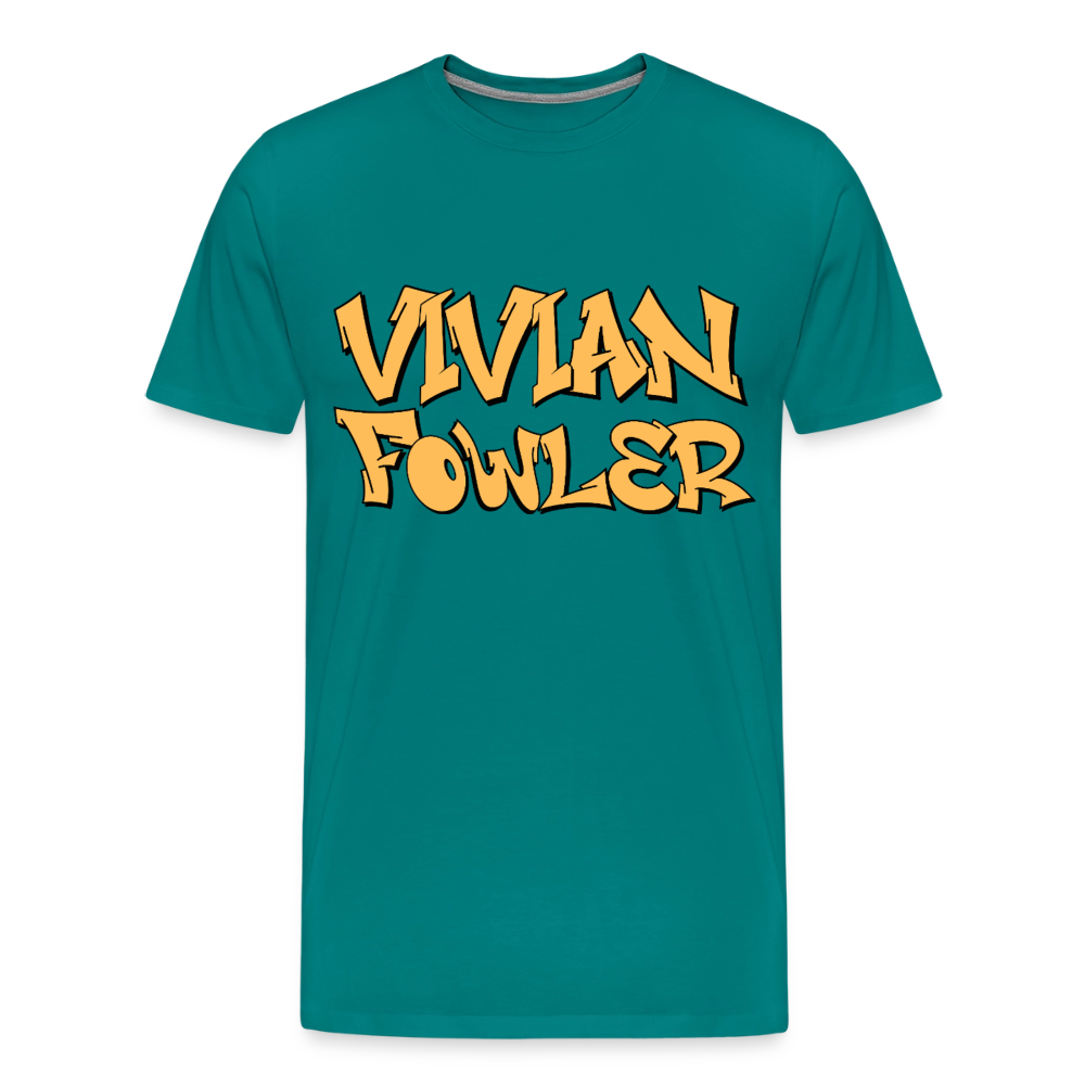 Vivian Fowler Graffiti Premium Adult T-Shirt - teal