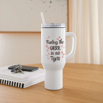 MPHS Fueling the GRRR in our Tigers 40 oz Travel Tumbler - white