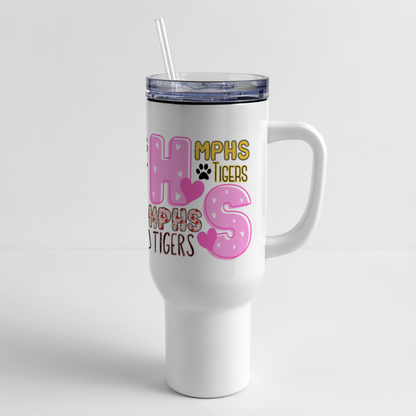 MPHS Tigers Banner 40 oz Travel Tumbler - white