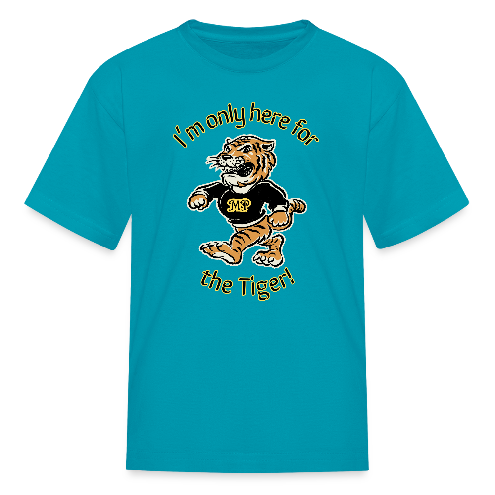 Only Here for the Tiger Kids' T-Shirt - turquoise