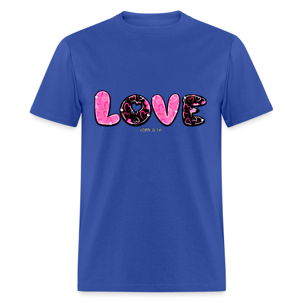 John 3:16 Pink and Black Classic T-Shirt - royal blue