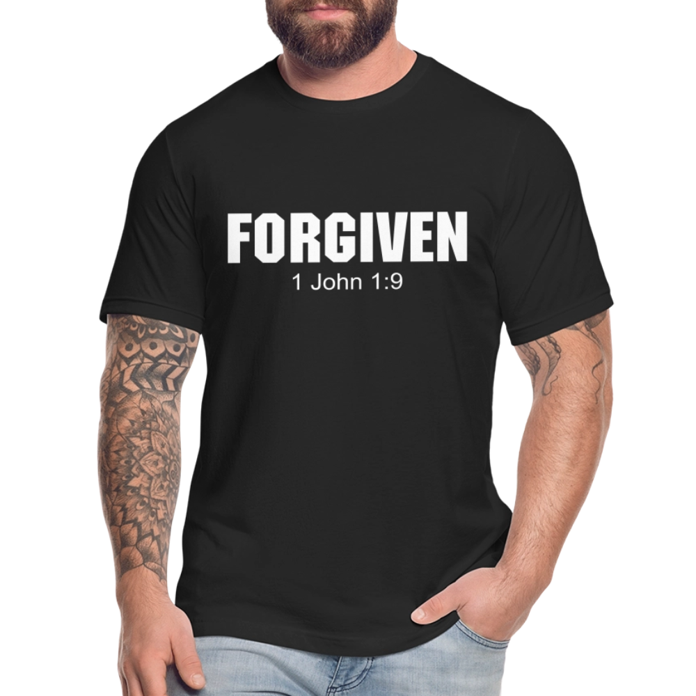 Forgiven 1 John 1:9 Unisex Jersey T-Shirt by Bella + Canvas - black