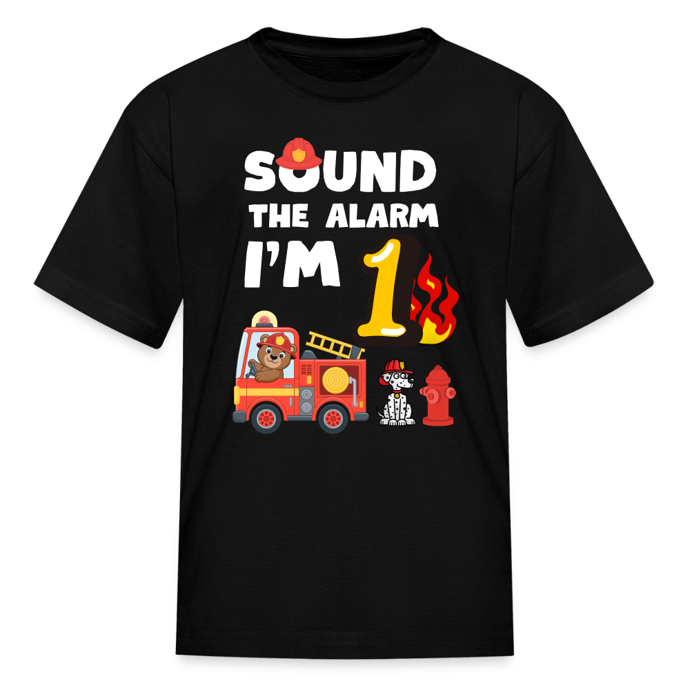 Sound the Alarm I'm 1 Kids' T-Shirt - black