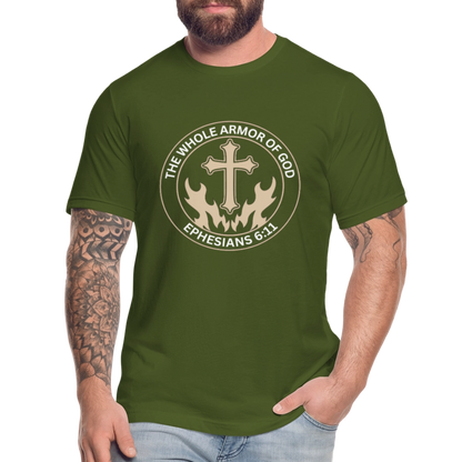 Ephesians 6:11 Unisex Jersey T-Shirt by Bella + Canvas - olive