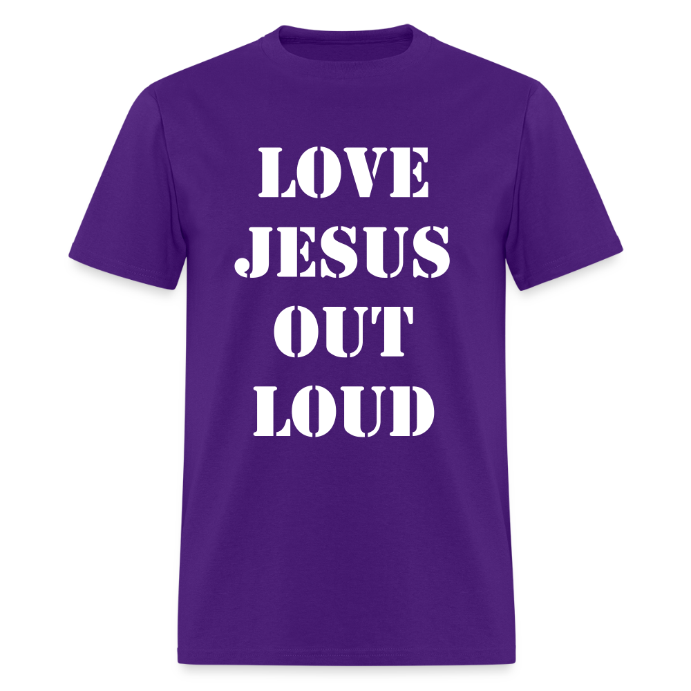 LOVE JESUS OUT LOUD STENCIL Unisex Classic T-Shirt - purple