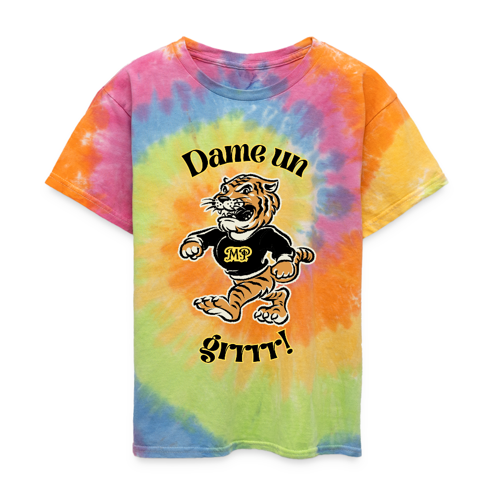 Dame Un Grr! Kid's Tie Dye T-Shirt - rainbow