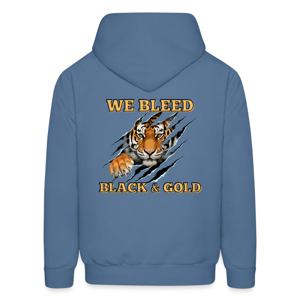 MP Bleed Black and Gold Hoodie - denim blue