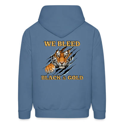 MP Bleed Black and Gold Hoodie - denim blue