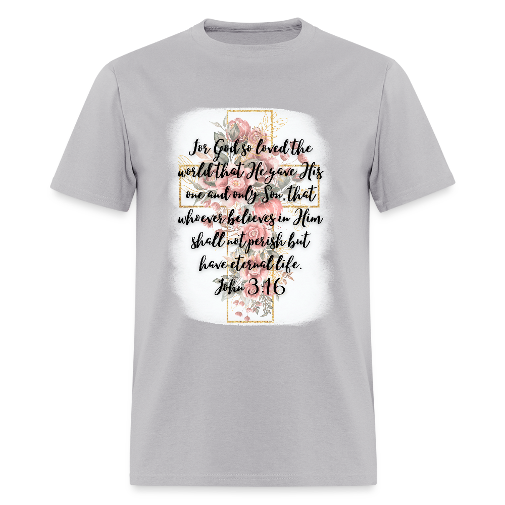 John 3:16 Cross Classic T-Shirt - gravel 