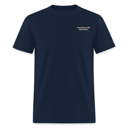Customizable Peace Love Breakfast & Lunch T-Shirt | GILDAN 5000 - navy