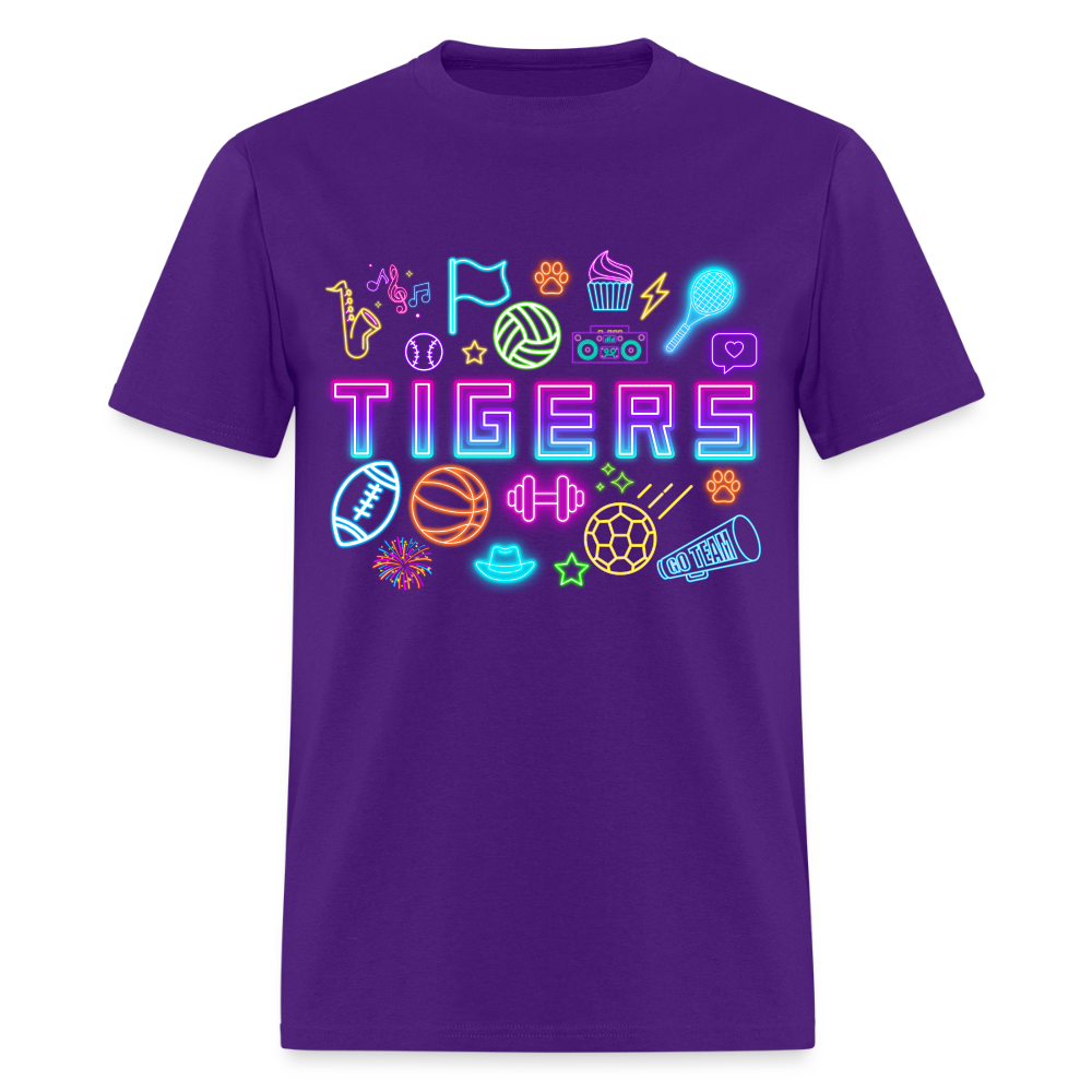 Neon Tigers 2 T-Shirt | GILDAN 5000 - purple