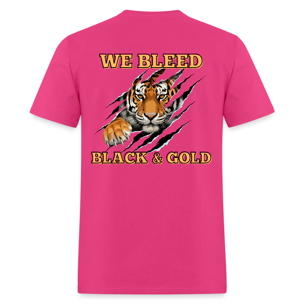 MP Tigers Bleed Black & Gold T-Shirt | GILDAN 5000 - fuchsia