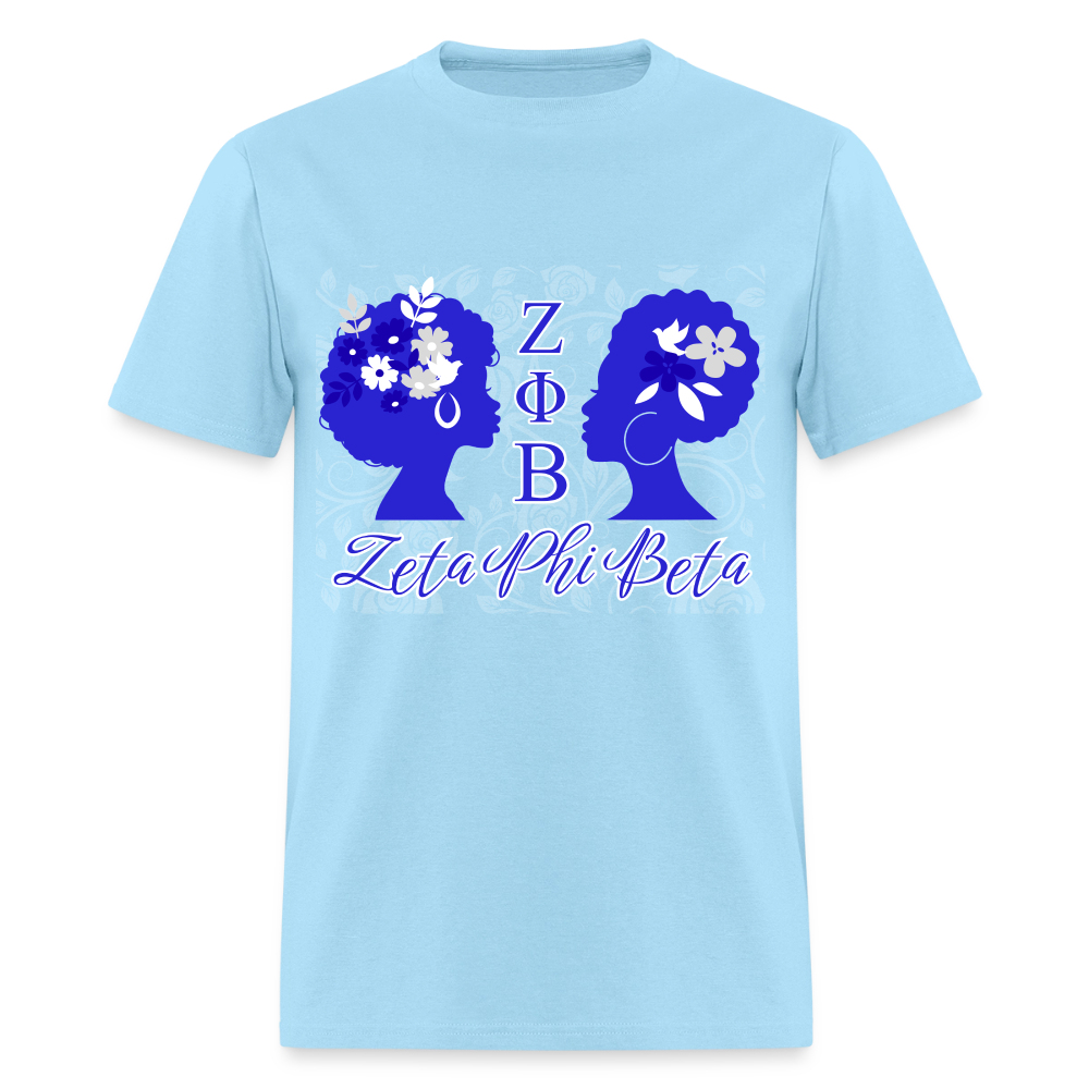 Customizable Zeta Phi Beta T-Shirt | GILDAN 5000 - powder blue