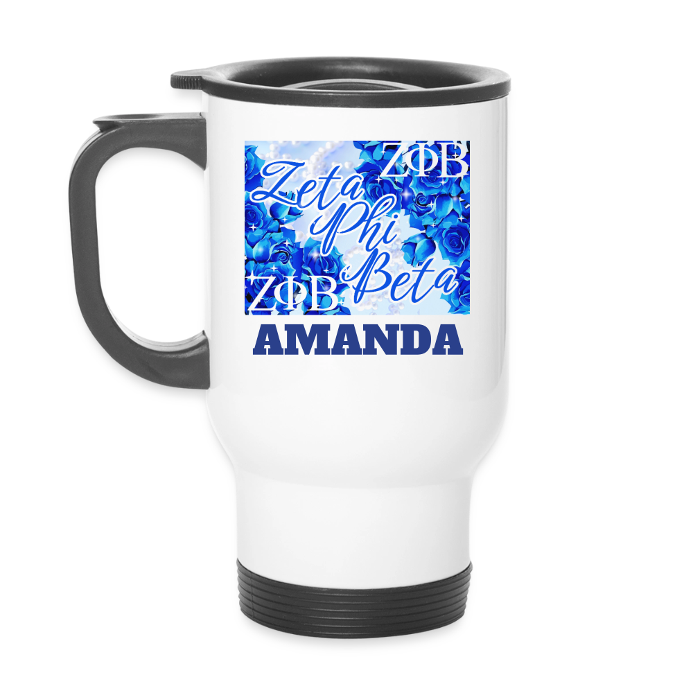 Customizable Zeta Phi Beta 14oz Travel Mug - white