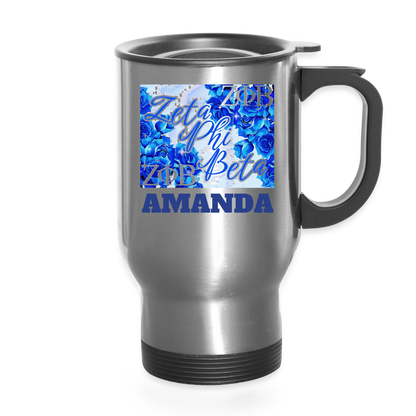 Customizable Zeta Phi Beta 14oz Travel Mug - silver
