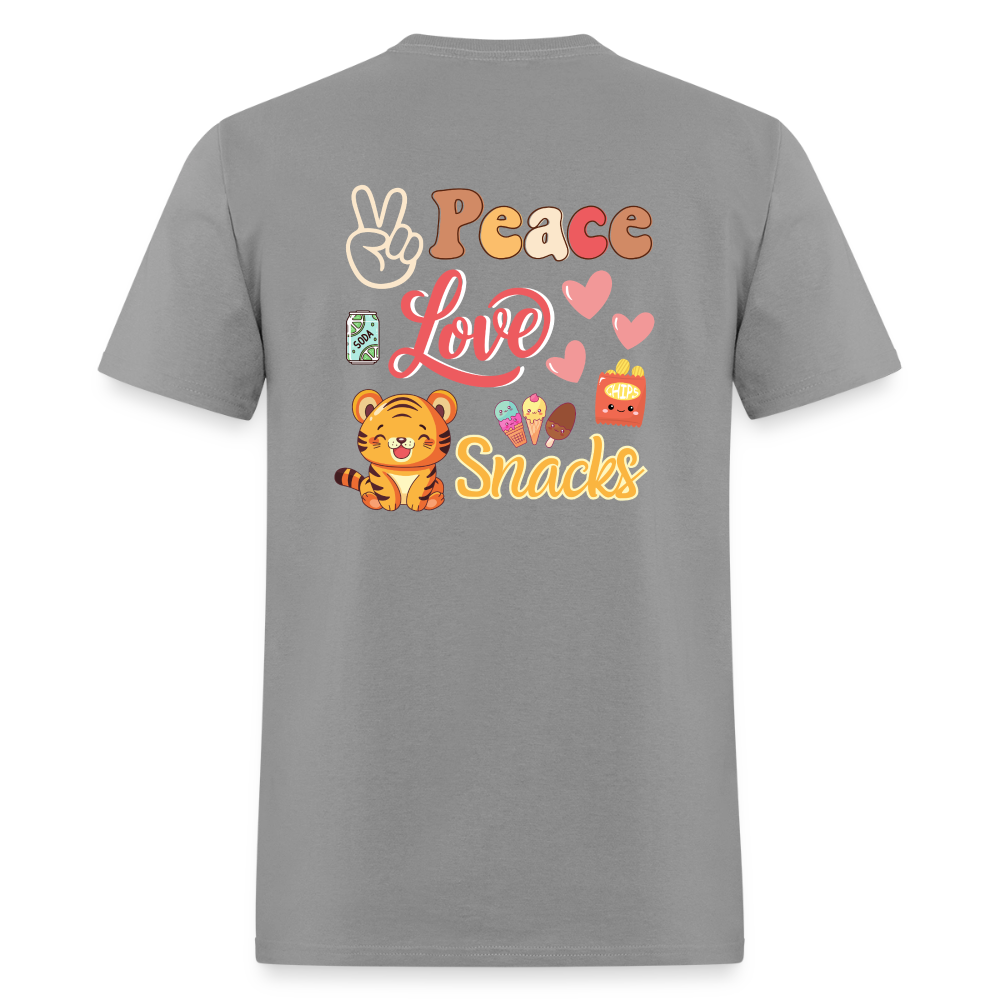 Peace Love Snacks Tigers T-Shirt | GILDAN 5000 - rock