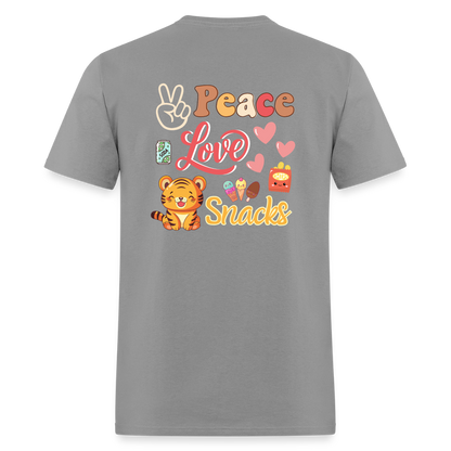 Peace Love Snacks Tigers T-Shirt | GILDAN 5000 - rock