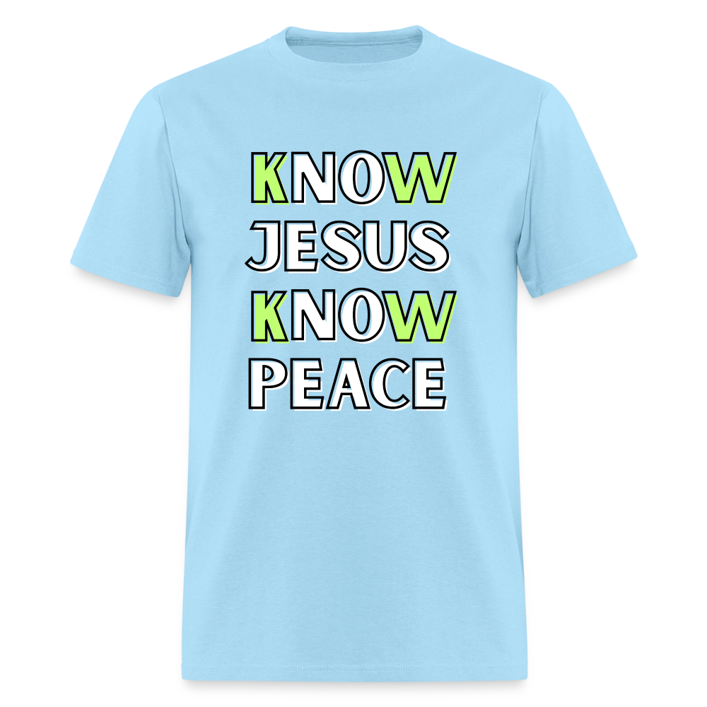 No Jesus No Peace T-Shirt | GILDAN 5000 - powder blue