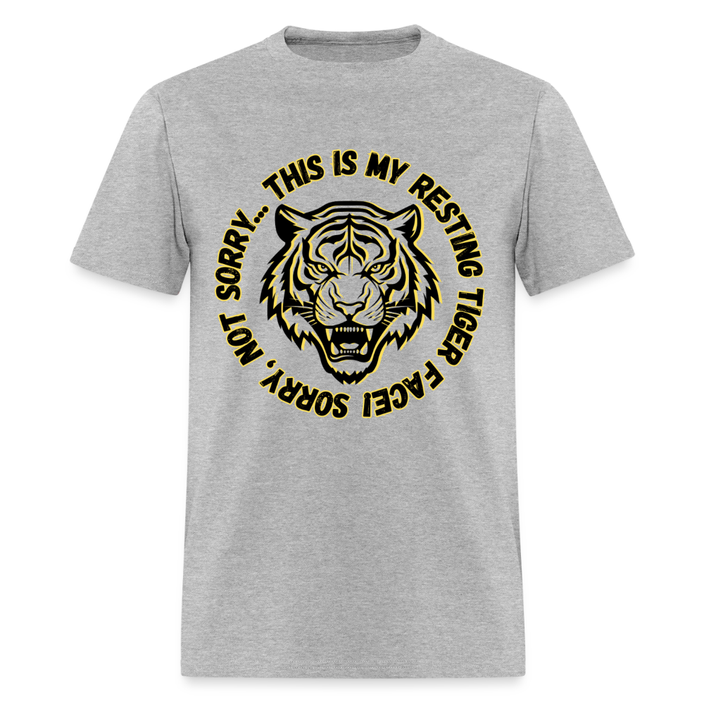 Resting Tiger Face T-Shirt | GILDAN 5000 - heather gray