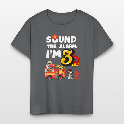 Sound the Alarm I'm 3 Kids' T-Shirt - charcoal