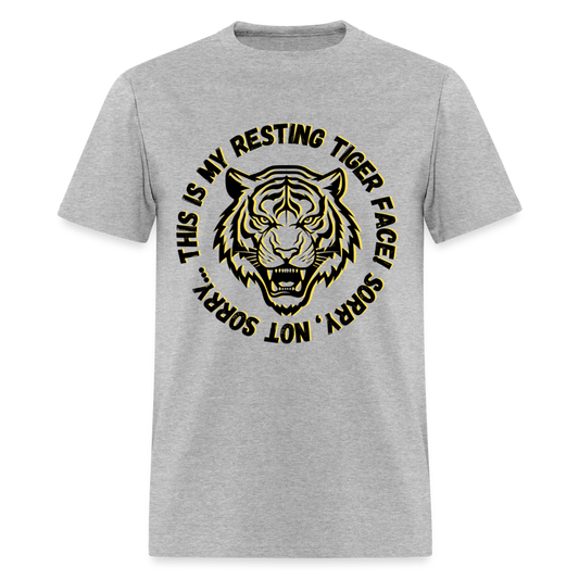 Resting Tiger Face 3  T-Shirt | GILDAN 5000 - heather gray