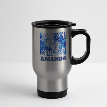 Customizable Zeta Phi Beta 14oz Travel Mug - silver