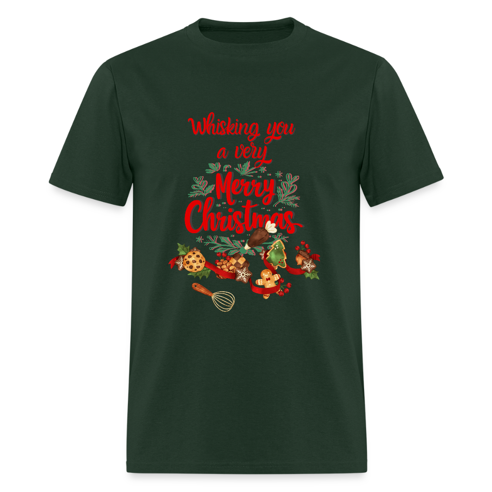Whisking you a very Merry Christmas T-Shirt | GILDAN 5000 - forest green