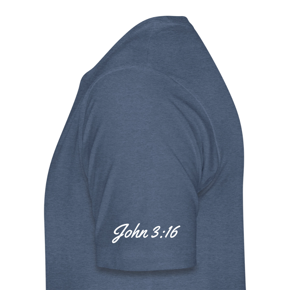 Jesus Gave His Life for Me and You! Premium Adult T-Shirt - heather blue