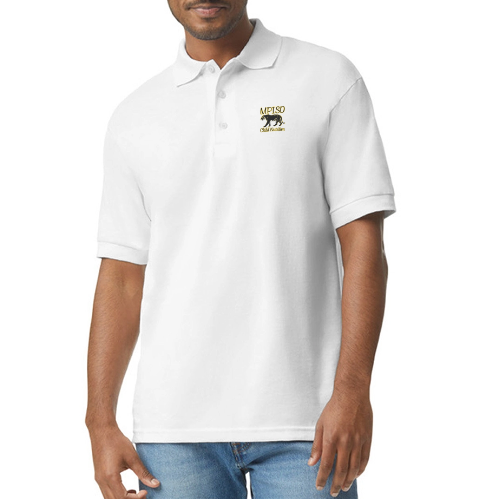 MPISD  Child Nutrition Gildan Unisex 50/50 Jersey Polo - white