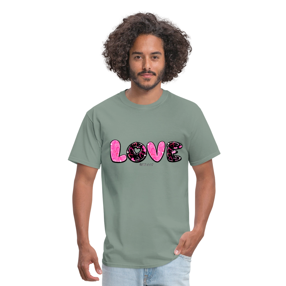 John 3:16 Pink and Black Classic T-Shirt - sage