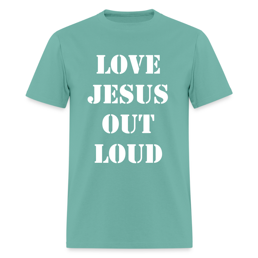 LOVE JESUS OUT LOUD STENCIL Unisex Classic T-Shirt - aquatic