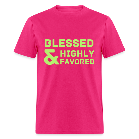 Blessed and Highly Favored Classic T-Shirt - fuchsia