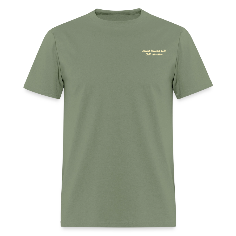 Peace Love Snacks Tigers T-Shirt | GILDAN 5000 - military green