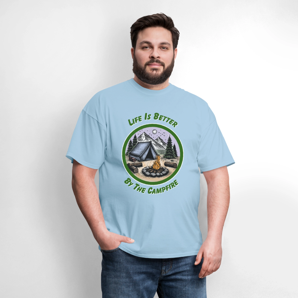 By the Campfire T-Shirt | GILDAN 5000 - powder blue