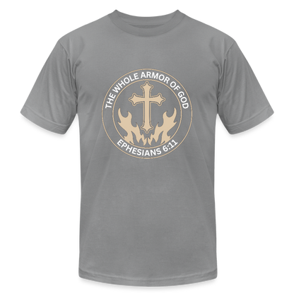 Ephesians 6:11 Unisex Jersey T-Shirt by Bella + Canvas - slate