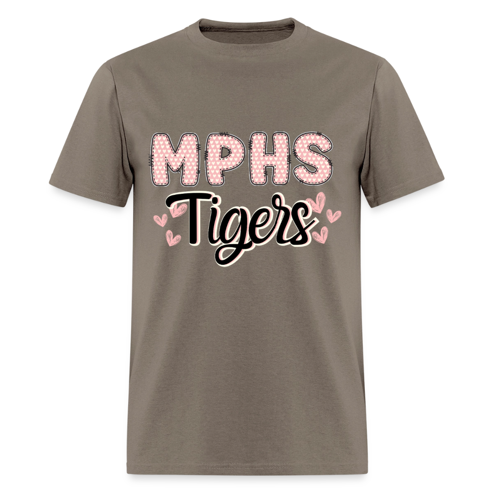 MPHS Tigers Heart Patchwork T-Shirt | GILDAN 5000 - safari