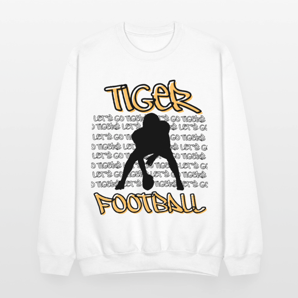 Tiger Football, Let's Go Tigers! Crewneck Sweatshirt - white