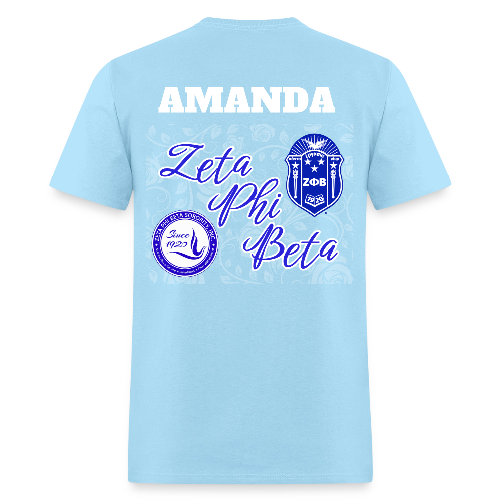 Customizable Zeta Phi Beta T-Shirt | GILDAN 5000 - powder blue