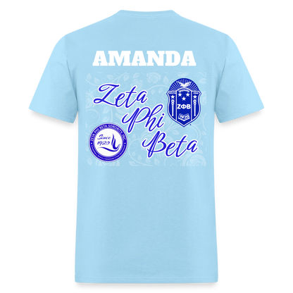 Customizable Zeta Phi Beta T-Shirt | GILDAN 5000 - powder blue