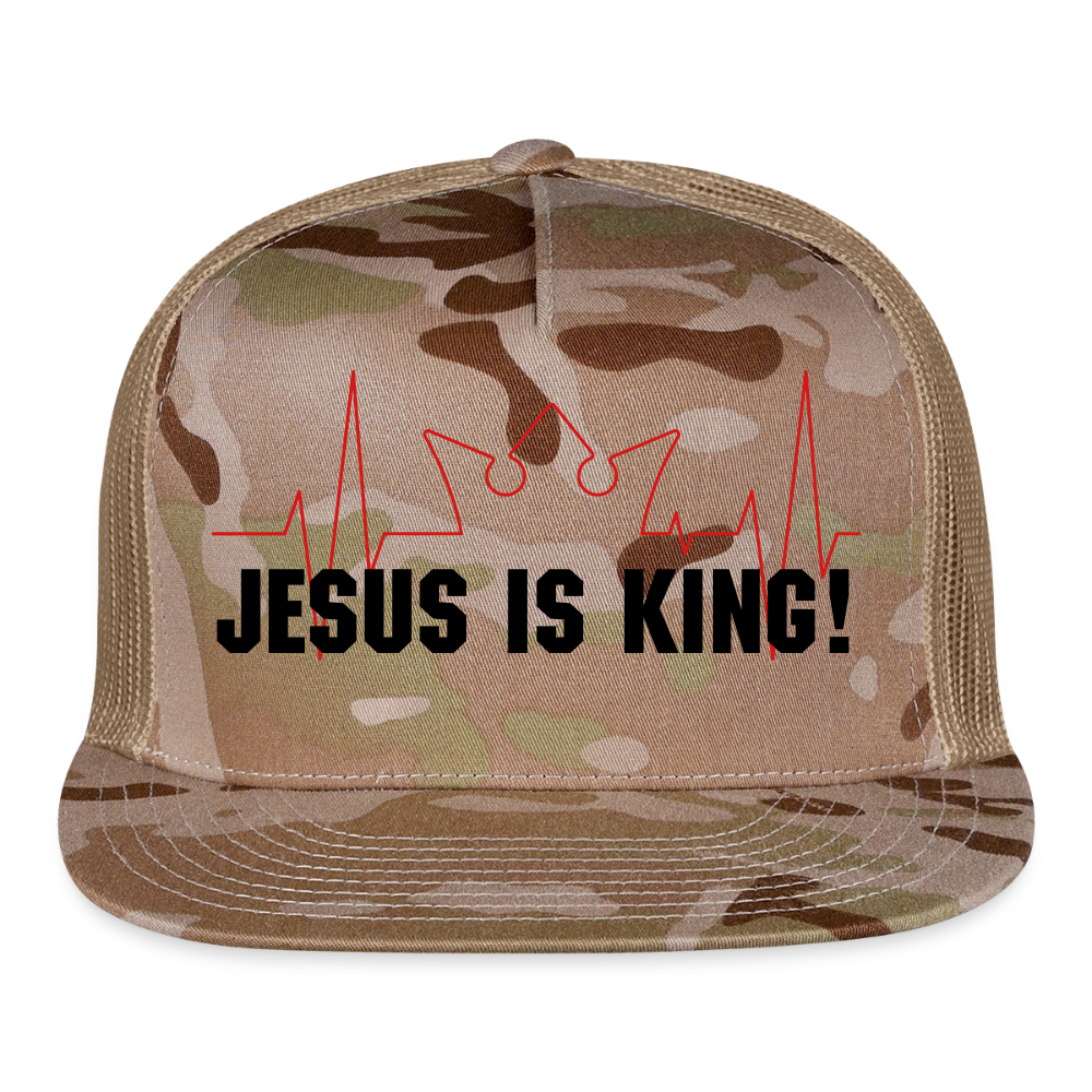 Jesus is King! Trucker Hat - MultiCam\tan