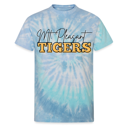 MP Tigers Bleed Black & Gold Unisex Tie Dye T-Shirt - blue lagoon