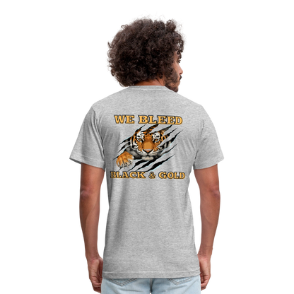 MP Tigers Bleed Black & Gold Unisex Jersey T-Shirt by Bella + Canvas - heather gray