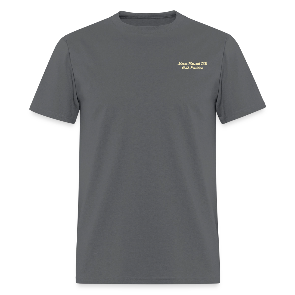Customizable Peace Love Breakfast & Lunch T-Shirt | GILDAN 5000 - charcoal