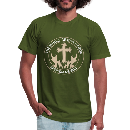 Ephesians 6:11 Unisex Jersey T-Shirt by Bella + Canvas - olive
