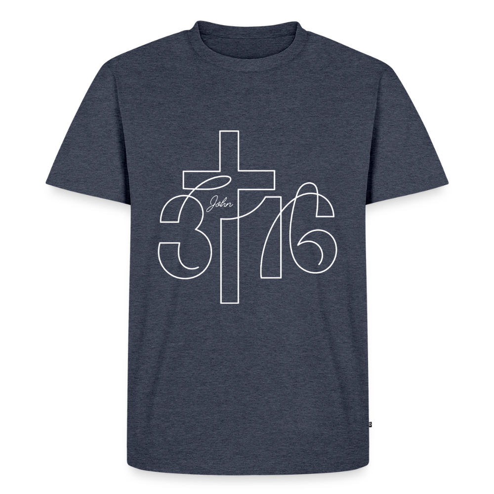 John 3:16 Premium Adult T-Shirt - heather denim 