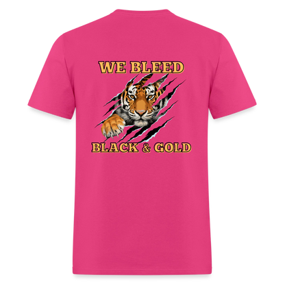 MP Bleed Black and Gold T-Shirt | GILDAN 5000 - fuchsia