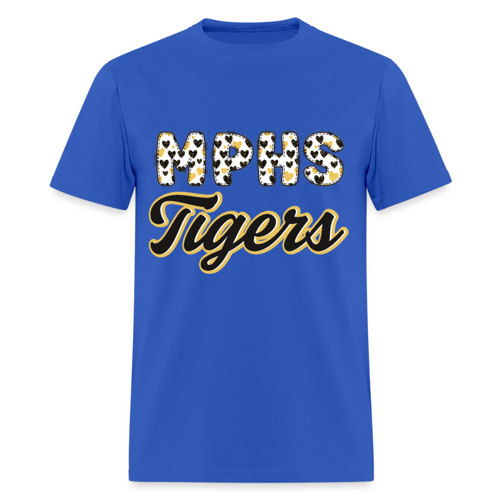MPHS Tigers Black & Gold Hearts T-Shirt | GILDAN 5000 - royal blue