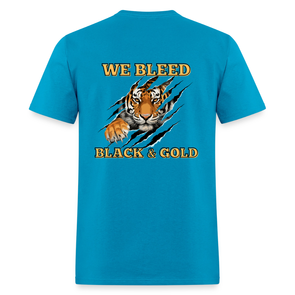 MP Bleed Black and Gold T-Shirt | GILDAN 5000 - turquoise